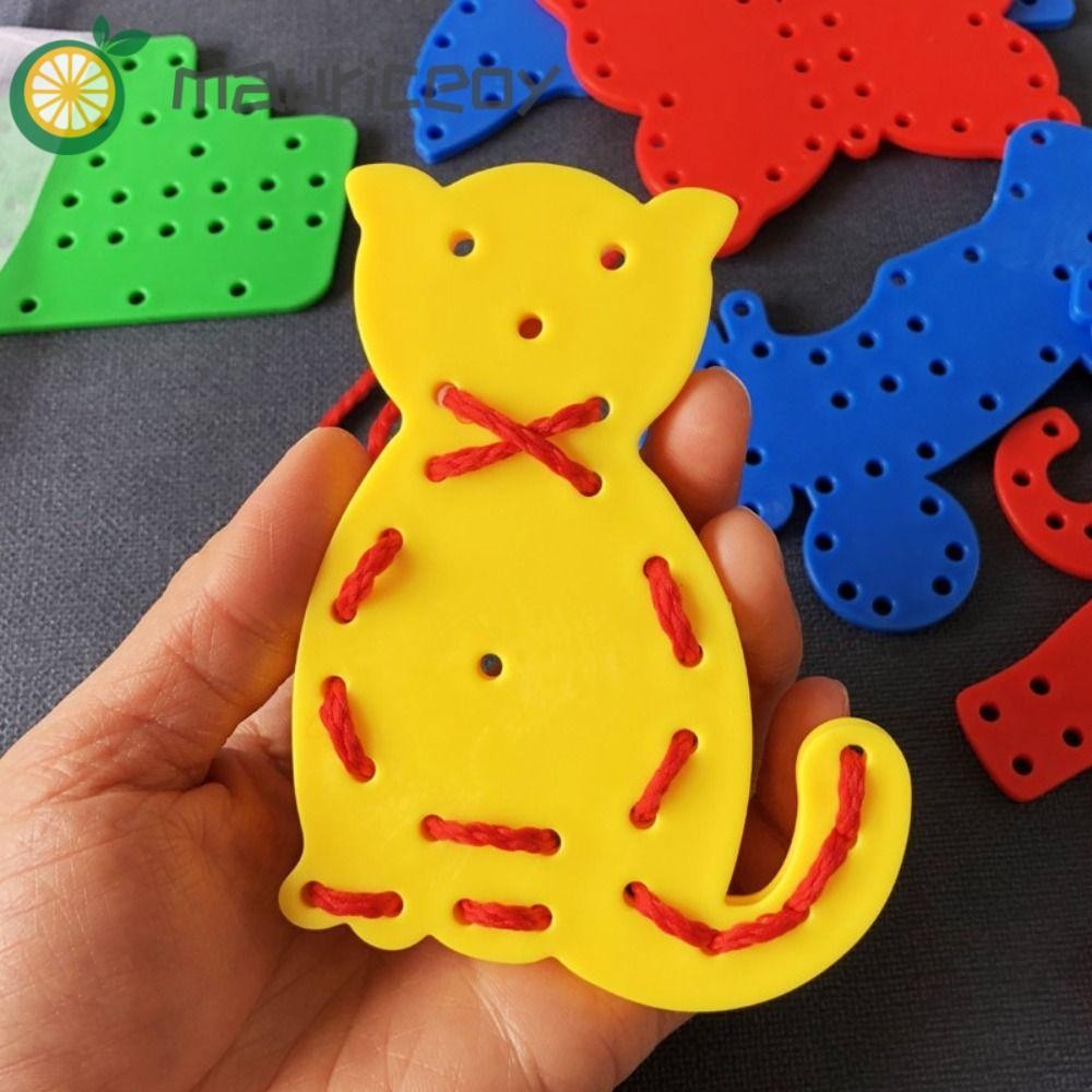 MAURICEOYA เกมด้ายเด็ก, Early Education Montessori Threading Lacing Toy ...