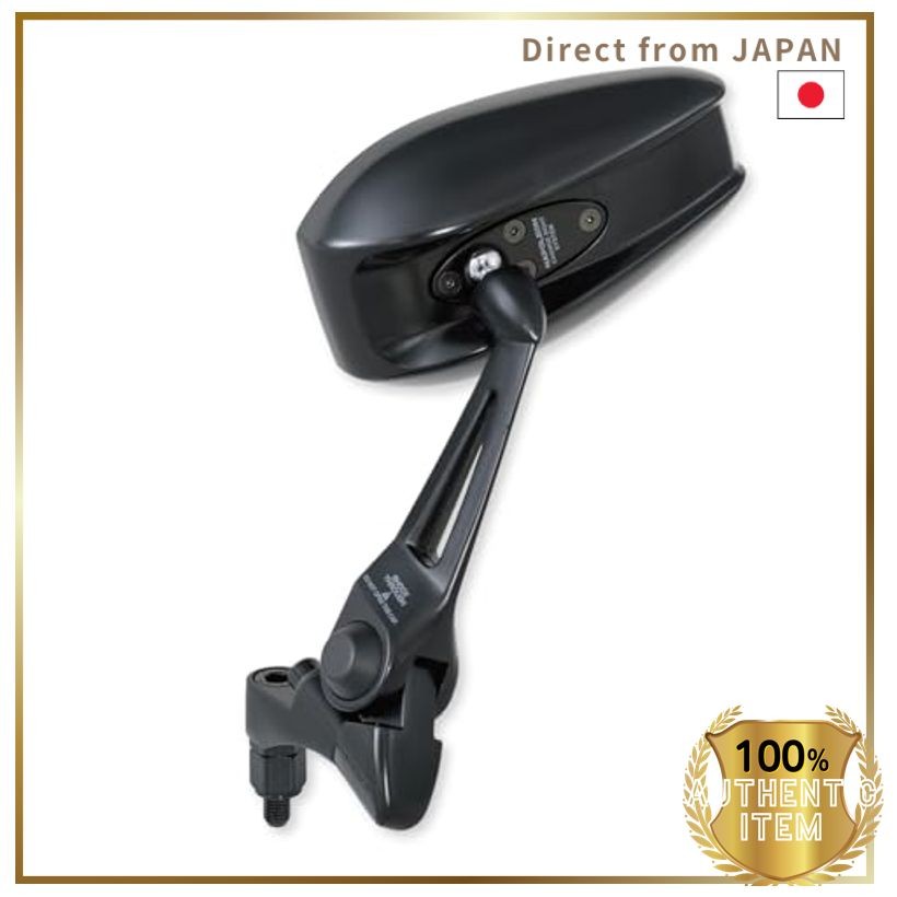 TANAX NAPOLEON NA-014 Shark Mirror 7 Black Motorcycle Mirror 10mm