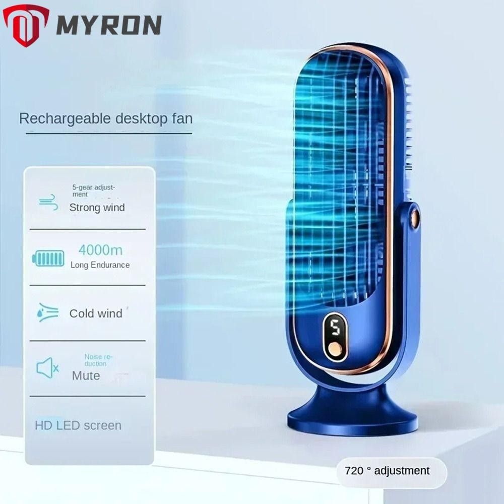Myron พัดลมไฟฟ้า, Strong Airflow Air Cooler พัดลมตั้งโต๊ะ USB, แบบพกพา ...