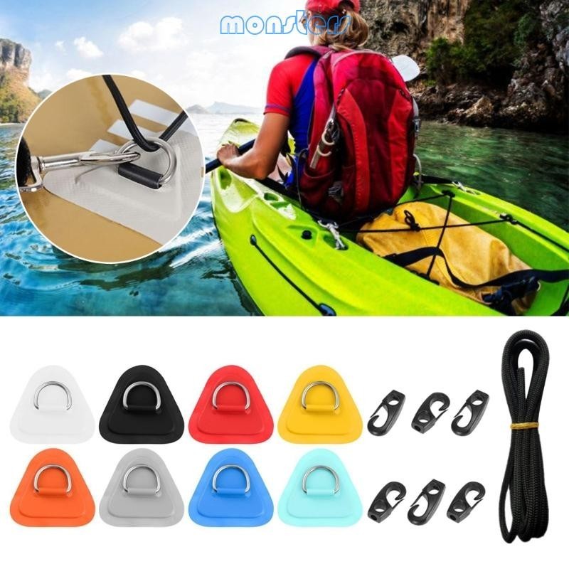 Mon 6 ชิ้น D-Rings แพทช์ PVC สแตนเลส Deck Rigging D-Rings Pad สําหรับ ...