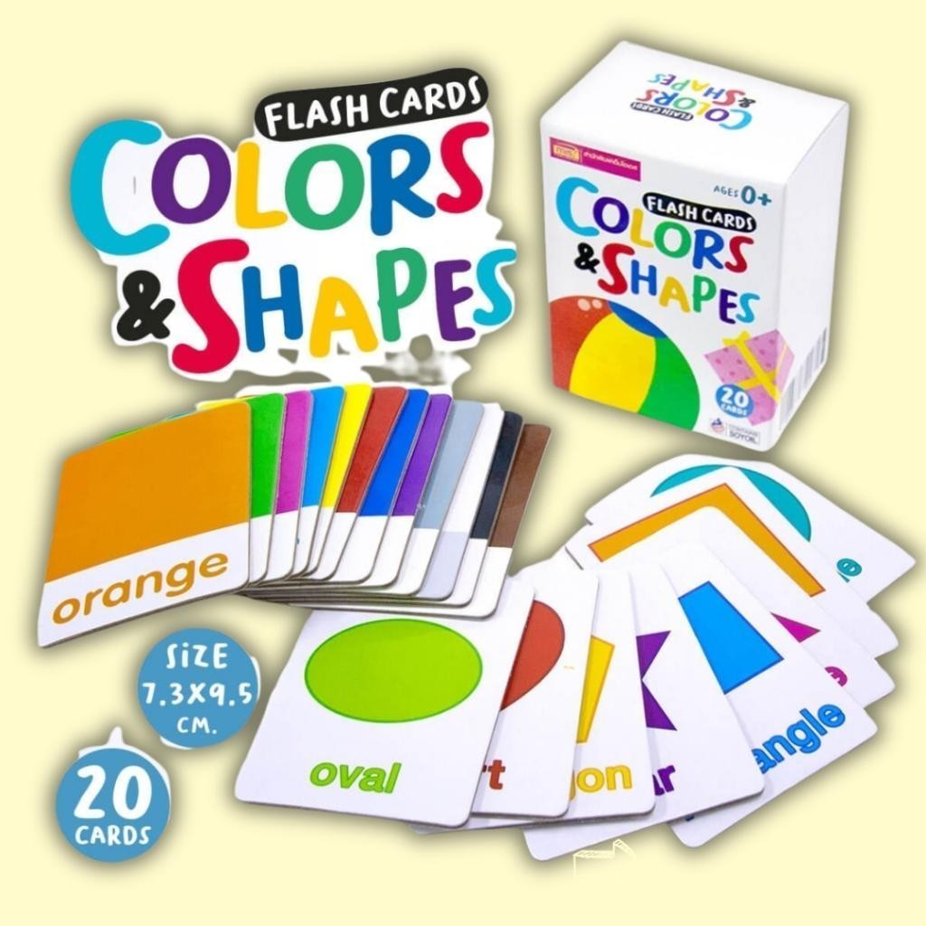 Flash Cards : Colors & Shapes แฟลชการ์ดแข็ง สี + รูปร่างรูปทรง ชุด 20 ...