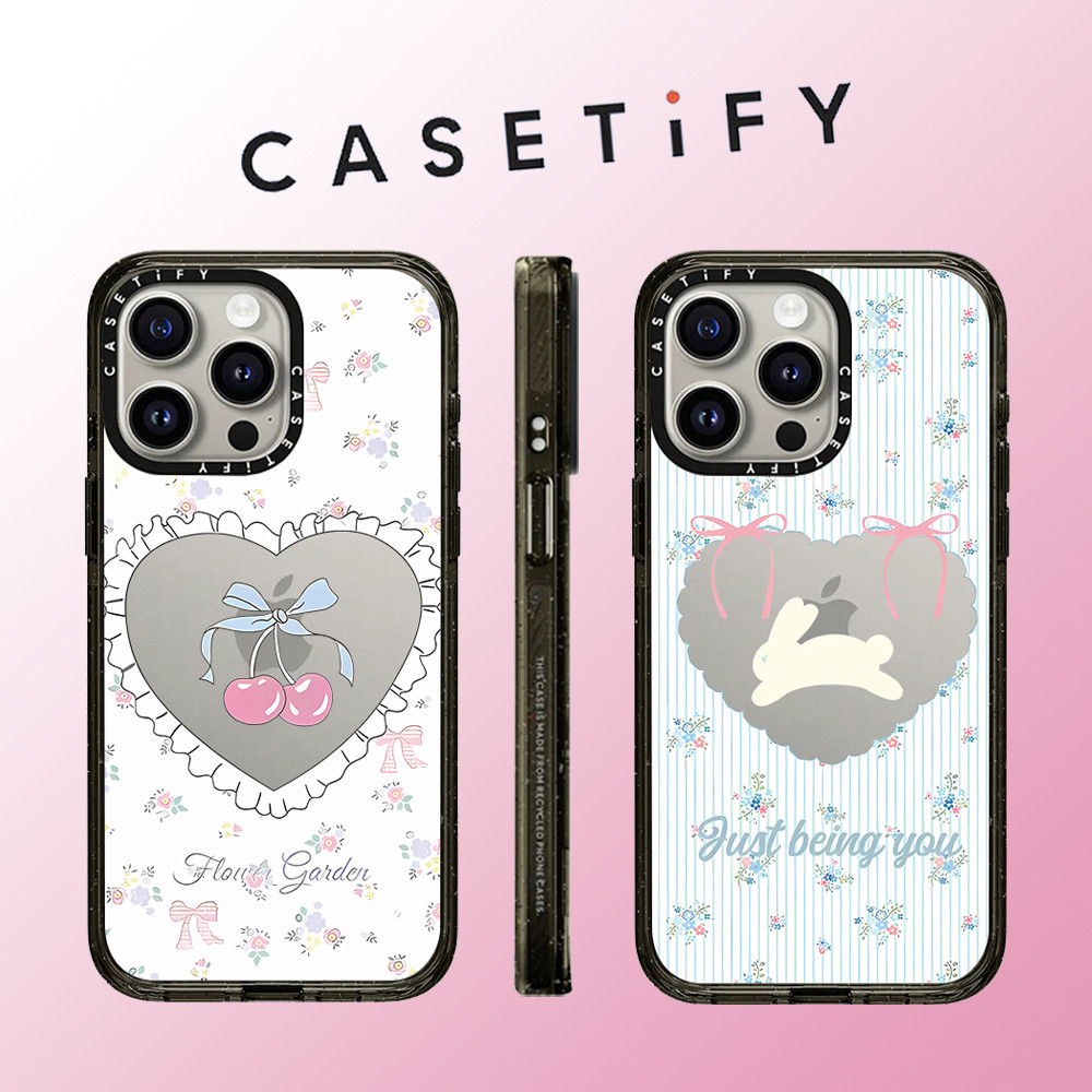 Casetify floret Love Bow Cherry Rabbit โปร่งใสกันกระแทกอะคริลิคเคส ...