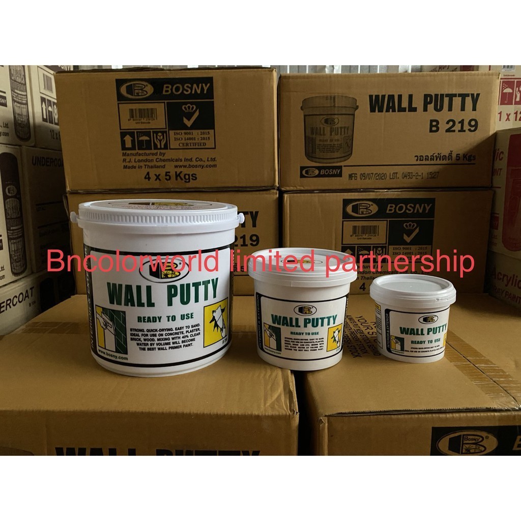 BOSNY B219 Wall Putty ขนาด 5 kg วอลพุตตี้ สีโป๊ว กำแพง อุด ซ่อมรอยแตก ...