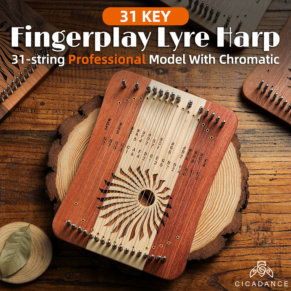 Hluru Lyre Harp 31 String พิณ 31 สาย ไม้เนื้อแข็ง ฟังดูดี อุปกรณ์ครบชุด ...