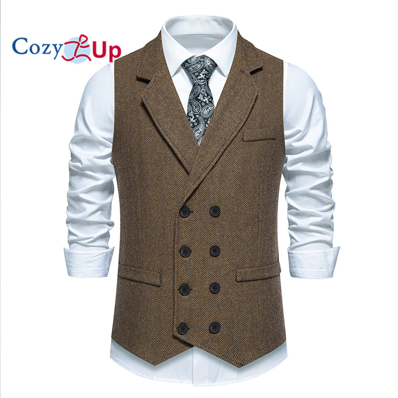 SKU#JA60785 Groomsmen Tweed Suit - Brown Herringbone Western Suit - Traje Para Hombre main image 0
