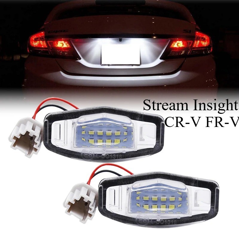 2 ชิ้นเหมาะสําหรับ Honda Fit Odyssey CR-V FR-V Rhyme ไฟป้ายทะเบียน LED ...