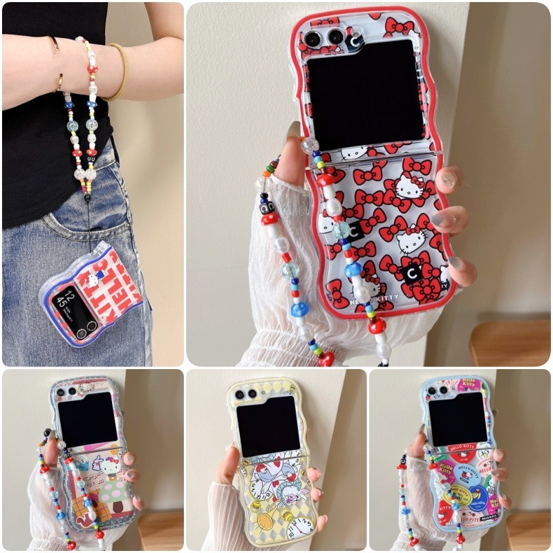 Wave Edge Bracelet Soft Case Samsung Galaxy Z Flip 6 Z Flip 5 Flip 4/3 ...