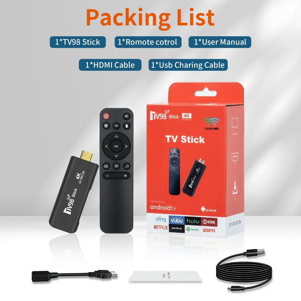 TV Stickกล่องทีวีดิจิตอลAndroid 13.0 Quad Core 4K 5G Android TV