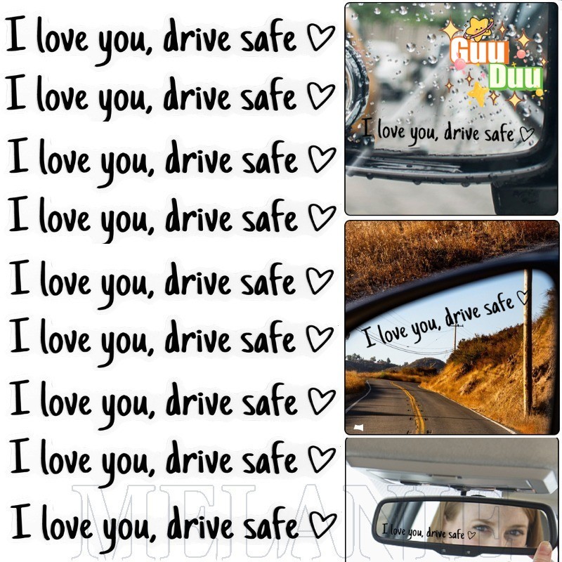 I Love You Drive Safe Sticker - Auto Side Rearview Decor - สติ๊กเกอร์ ...
