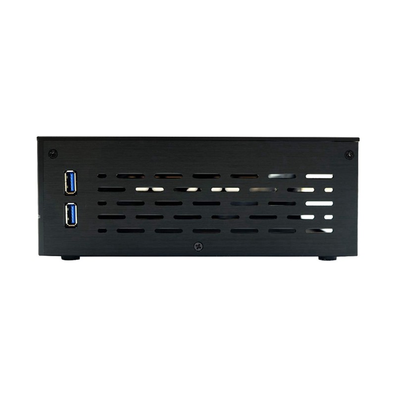 A01 อลูมิเนียม Mini-ITX HTPC คอมพิวเตอร์เดสก์ท็อปแชสซีกระจกนิรภัยสีดํา ...
