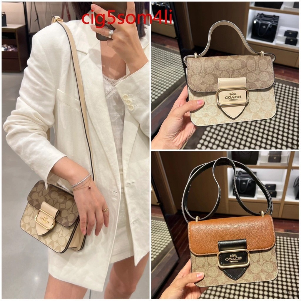 US Coach / Coach ผู้หญิงใหม่ Morgan Color Blocking Classic Sign กระเป๋า ...