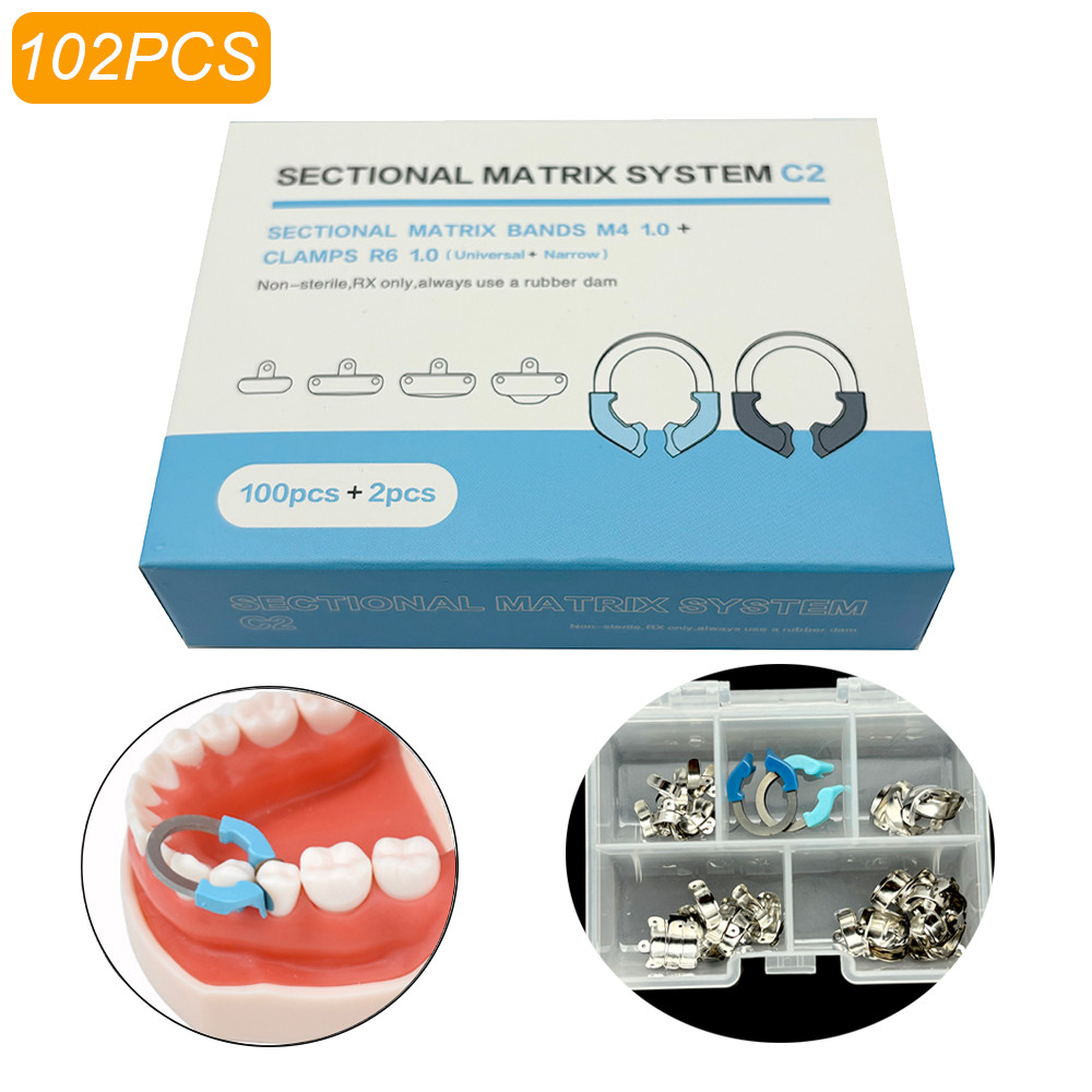 102 ชิ้นชุดทันตกรรม Matrix Bands NITI Matrices Clamp แหวน Sectional ...