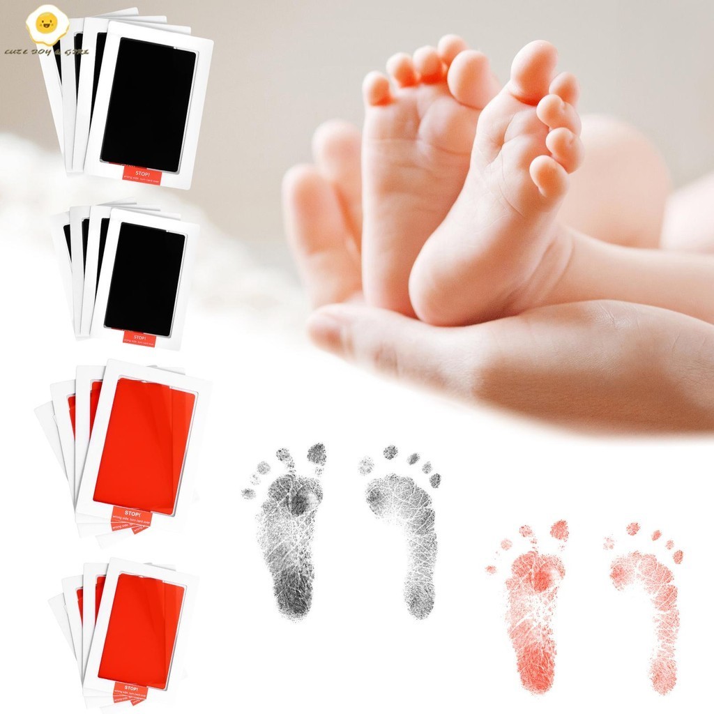4 ชิ้น Baby Hand and Footprint Kit Dog Paw Print Kit Inkless Baby ...