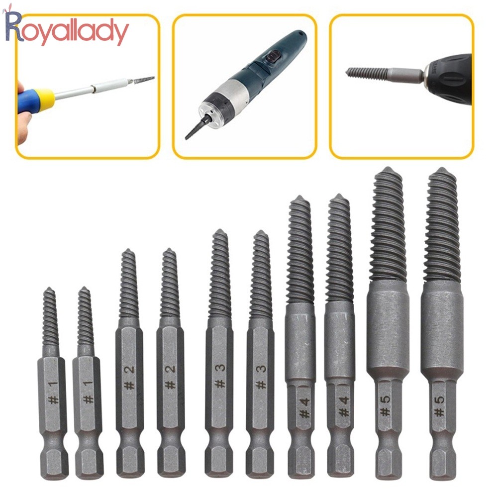 [ROLADY-TH คุณภาพสูง] 10PC/Set Hex Screw Extractors Broken Damaged ...