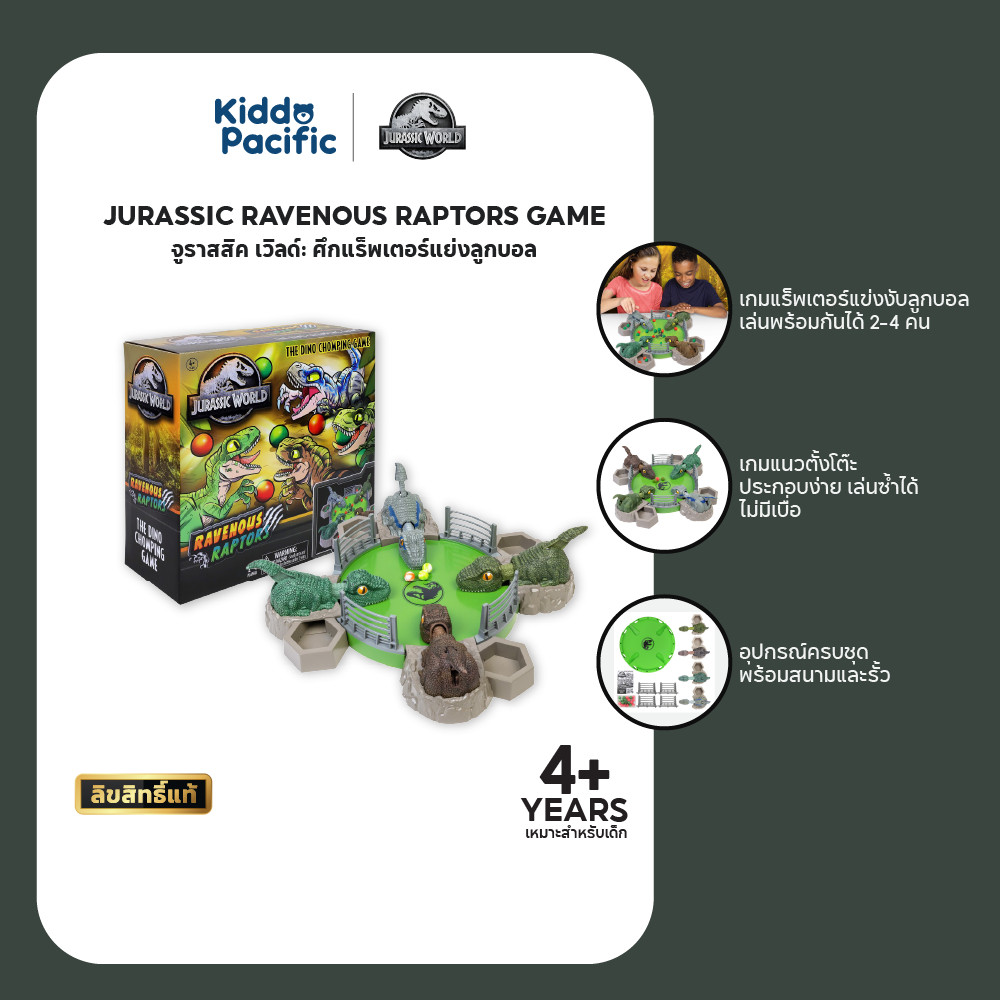 Jurassic Ravenous Raptors Game ของเล่นเด็ก เกมแร็พเตอร์แข่งงับลูกบอลสุด ...