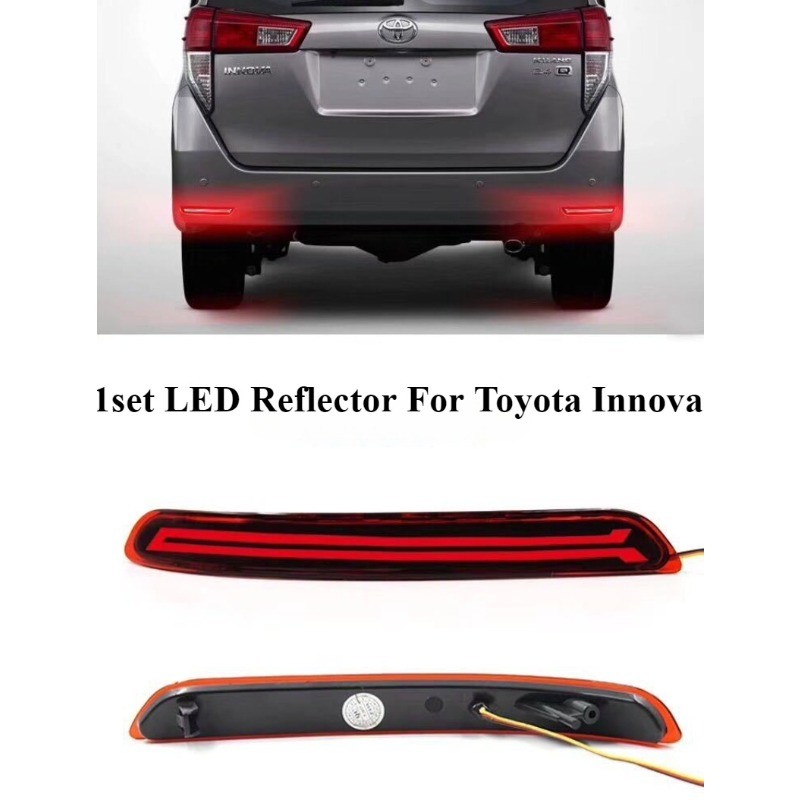 1 ชุด LED Reflector สําหรับ Toyota Innova 2015-2024 ไฟท้ายรถด้านหลัง ...