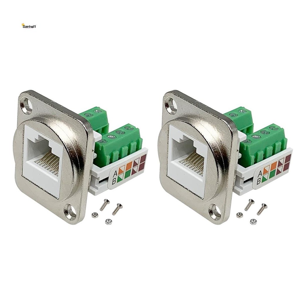 2PCS RJ45 แผง Mount สกรู Terminal อะแดปเตอร์, RJ45/8P8C หญิงแผง Mount ...