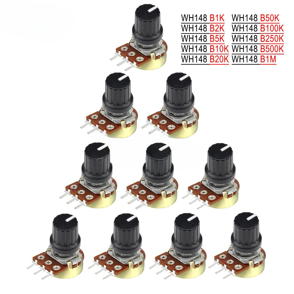 5 ชิ้น/ล็อต WH148 ตัวต้านทาน Potentiometer 1K 2K 5K 10K 20K 50K 100K ...
