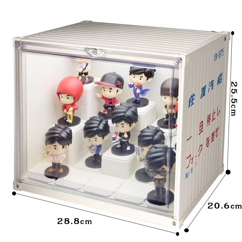 LABUBU Container Box ตู้คอนเทนเนอร์ใส่โมเดล แบบมีไฟ ตู้ไฟใส่โมเดล ซ้อน ...