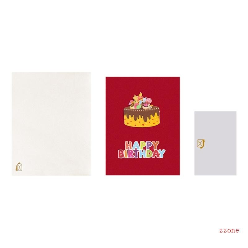 Zzz 3D Happy Birthdays Card Popup Cake Candy Surprise