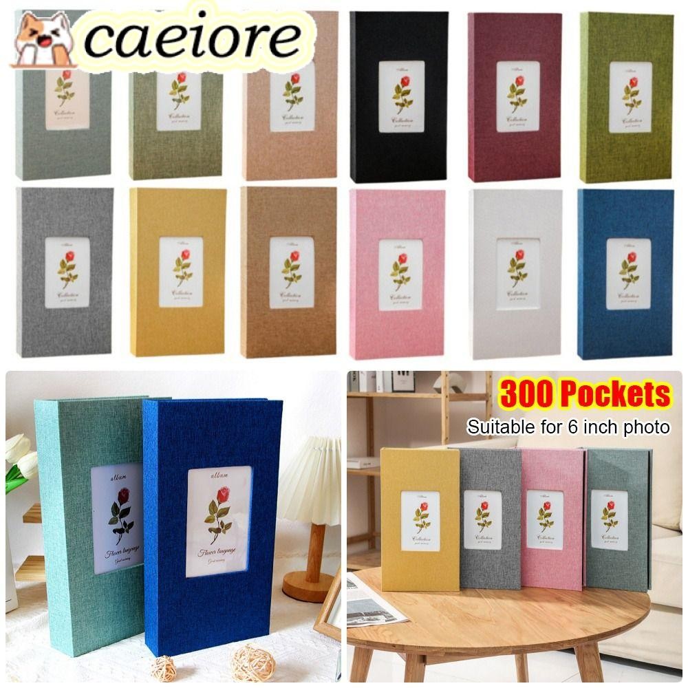 CAEIORE อัลบั้มรูปผ้าลินิน 1 ชิ้น, ประเภท Interleaf Slip-in 6 นิ้ว ...