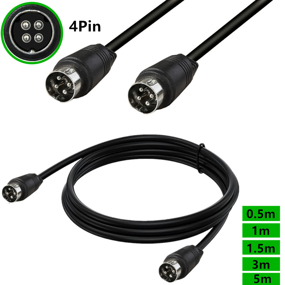 ปากกลม 4-Pin ชายกับชายทองแดงบริสุทธิ์สายไฟ 4-Core 4Pin DIN 4-Pin ลําโพง ...
