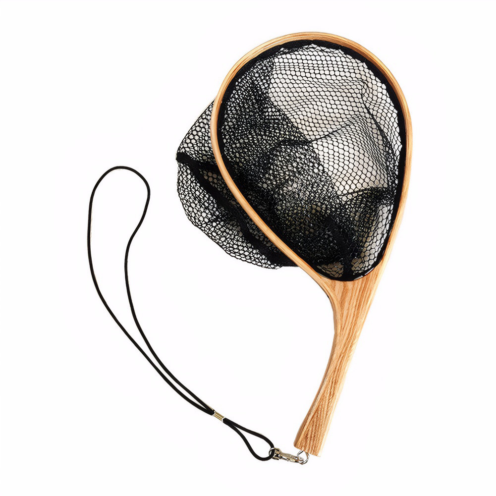 [explosion1.th] ด้ามไม้ Fly Fishing Landing Net ตาข่ายยางนุ่มจับและ ...
