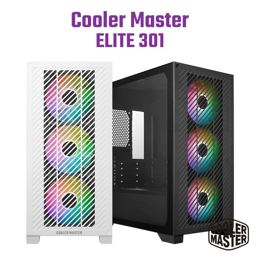 CASE (เคส) Cooler Master Elite 301 ARGB Computer - Black (Micro-ATX) 3 ...