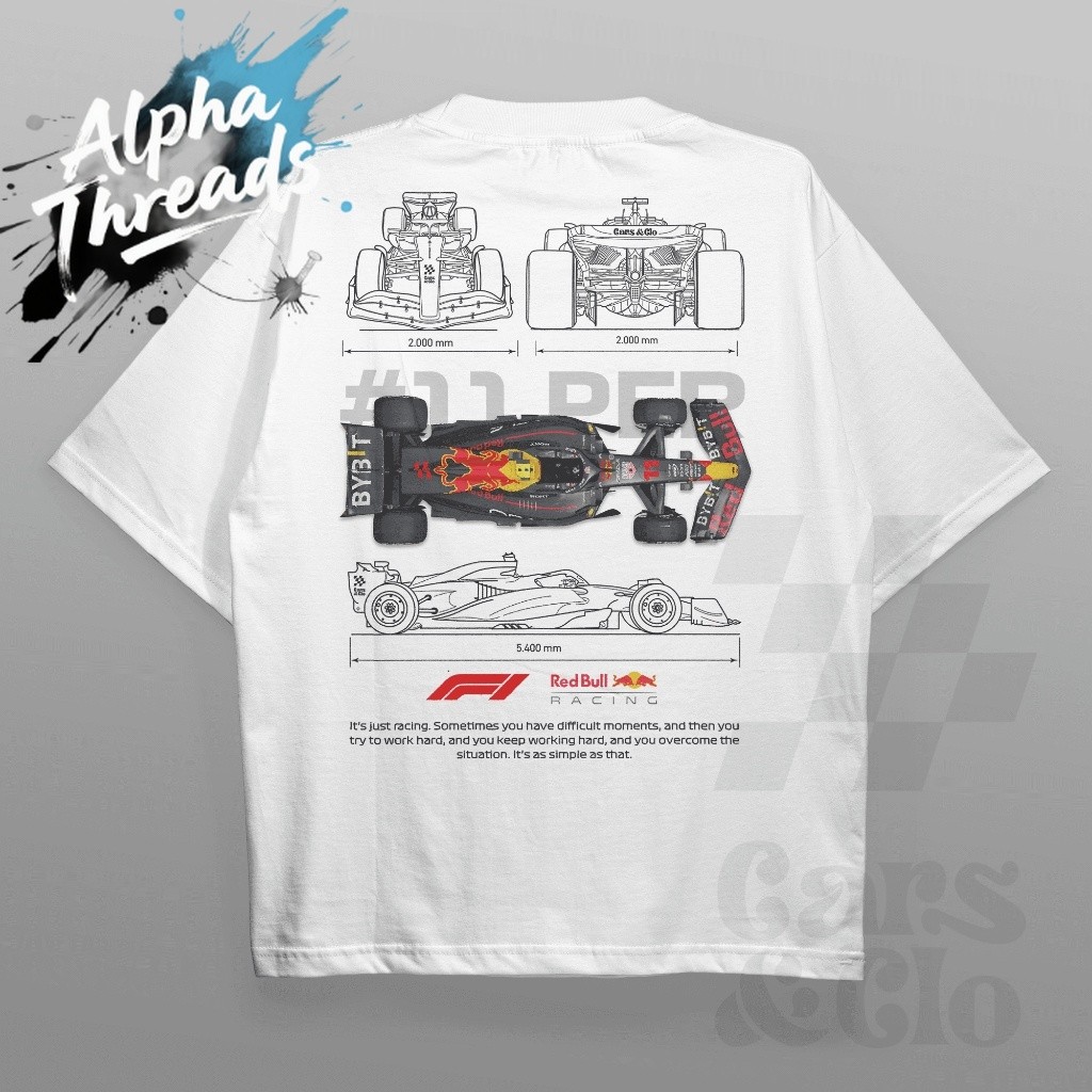 (จัดส่งตลอด 24 ชั่วโมง)Alpha Threads เสื้อยืด พิมพ์ลายรถยนต์และ Clo ...