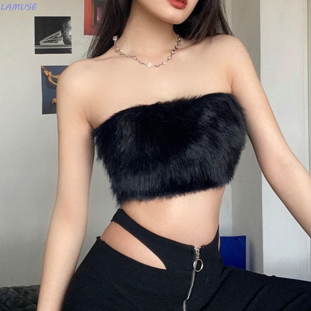 トップス melt the lady fluffy check tube tops melt the lady fluffy check tube tops（melt 属する the lady