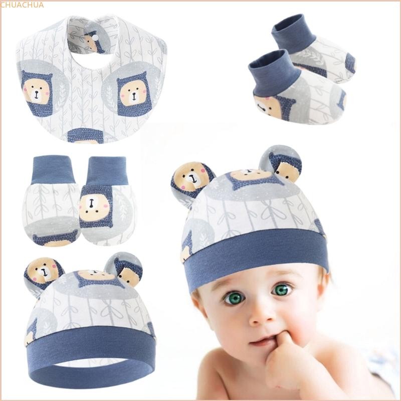 Chu Complete Baby Cares ชุดหมวกอุ่นเด็กพร้อม Bibs ปลอดภัย Mittens สบาย