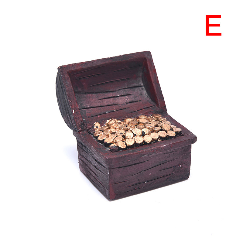 [MMBB] Pirate Treasure Chest Box Gold Coins Fish Aquarium Resin ...