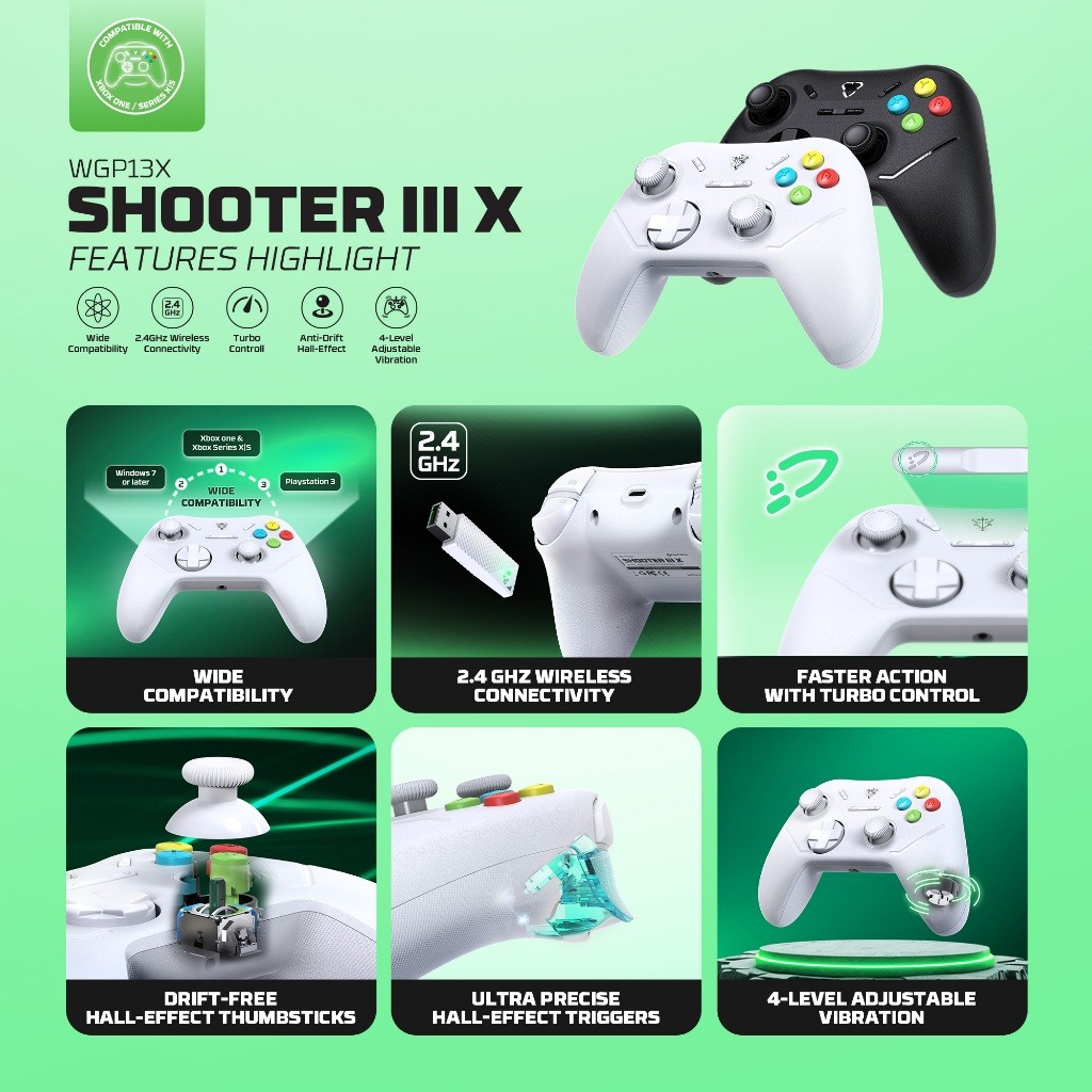 FANTECH รุ่น WGP13X จอยเกมมิ่งไร้สาย จอยไร้สาย Wireless gaming controller เล่นได้ทั้งพีซี PS3