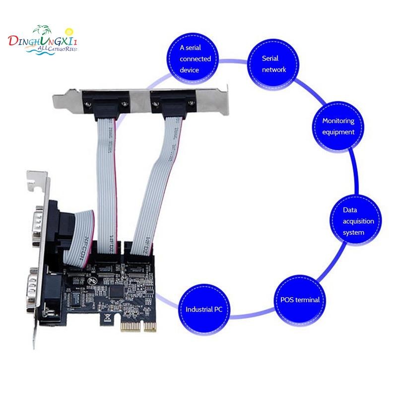PCIE Serial Port การ์ดขยาย AX99100 ชิป PCIE ถึง Serial Port RS232 อินเท ...