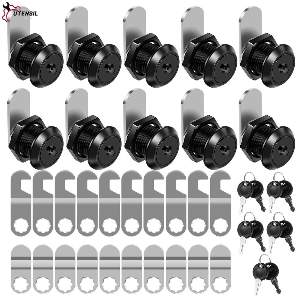 10 ชิ้น RV ลิ้นชัก Cam ล็อค Keyed Alike เปลี่ยน 16 มม.ตู้ Cam ล็อค 20 ...