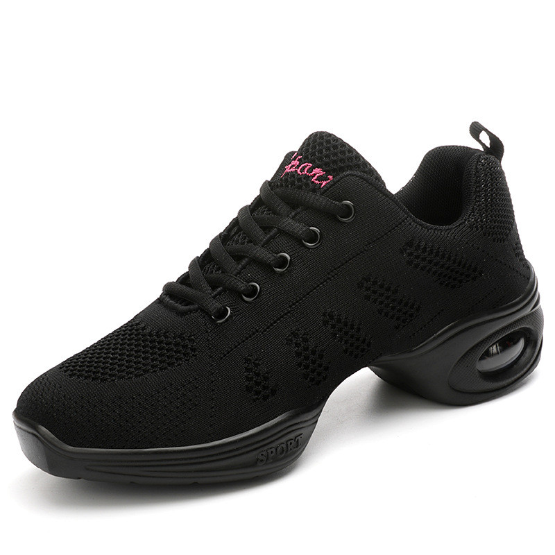 Jazz Shoes Breathable Lace up Sneakers Platform Split Sole Dance Shoes for Women walkaround.th Shopee Thailand
