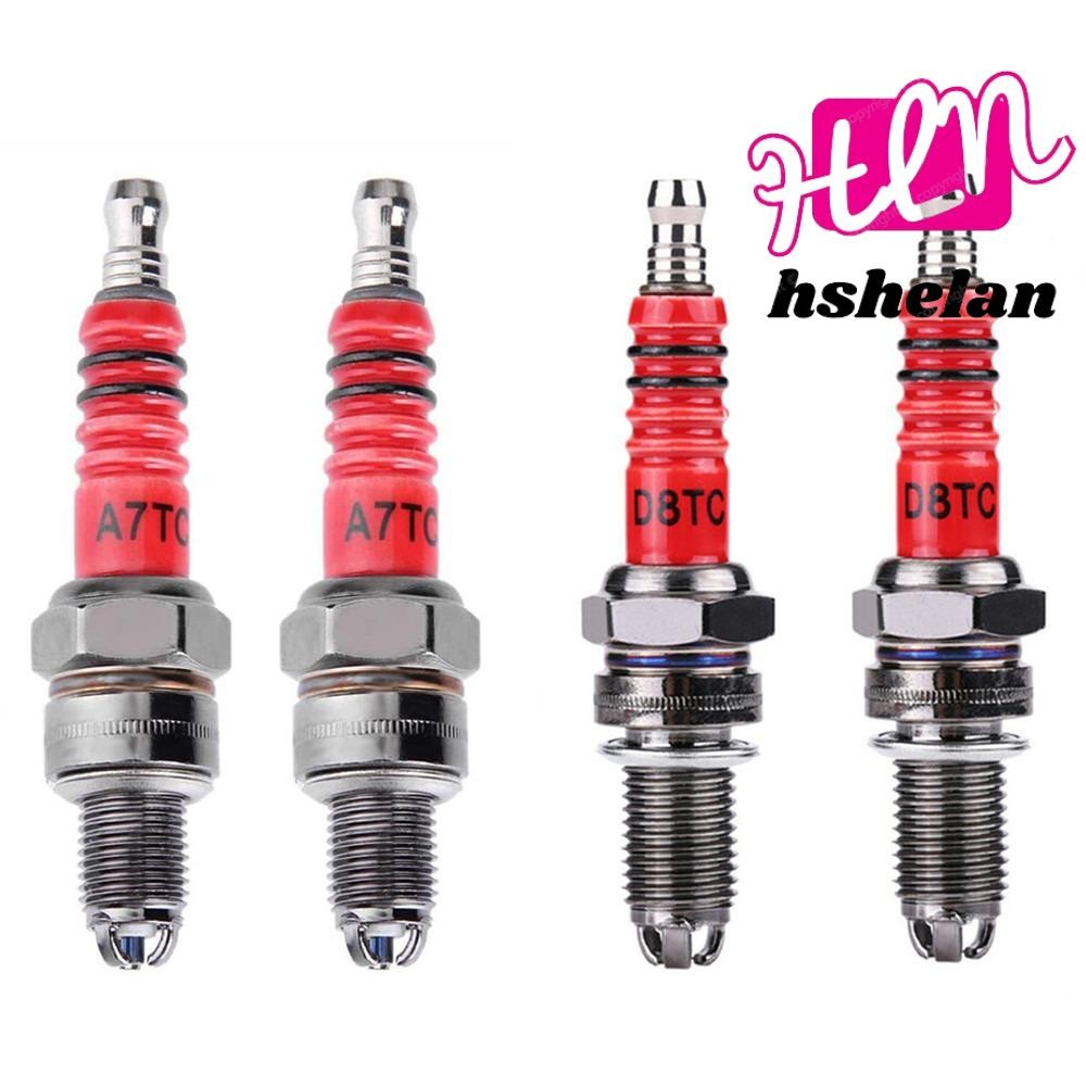SHHELAN หัวเทียนรถจักรยานยนต์, A7TC D8TC โลหะแข่ง Sparking Plug ...