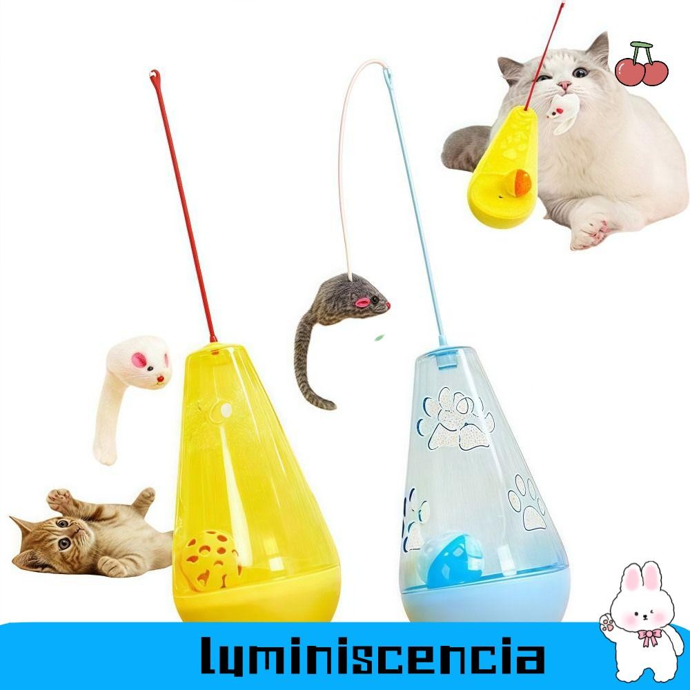 LUMINESCENCIA Cat Roly Poly Toy, เมาส์ตุ๊กตาในตัว Bell Cat Play Stick ...