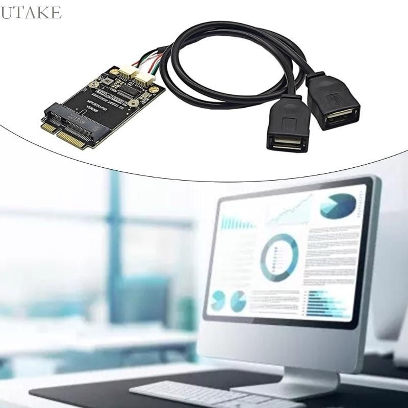 Tuakee คู่ USB 2 0 หญิง PCIE อะแดปเตอร์การ์ดแปลงการ์ด mPCIE เป็นตัวแปลง ...
