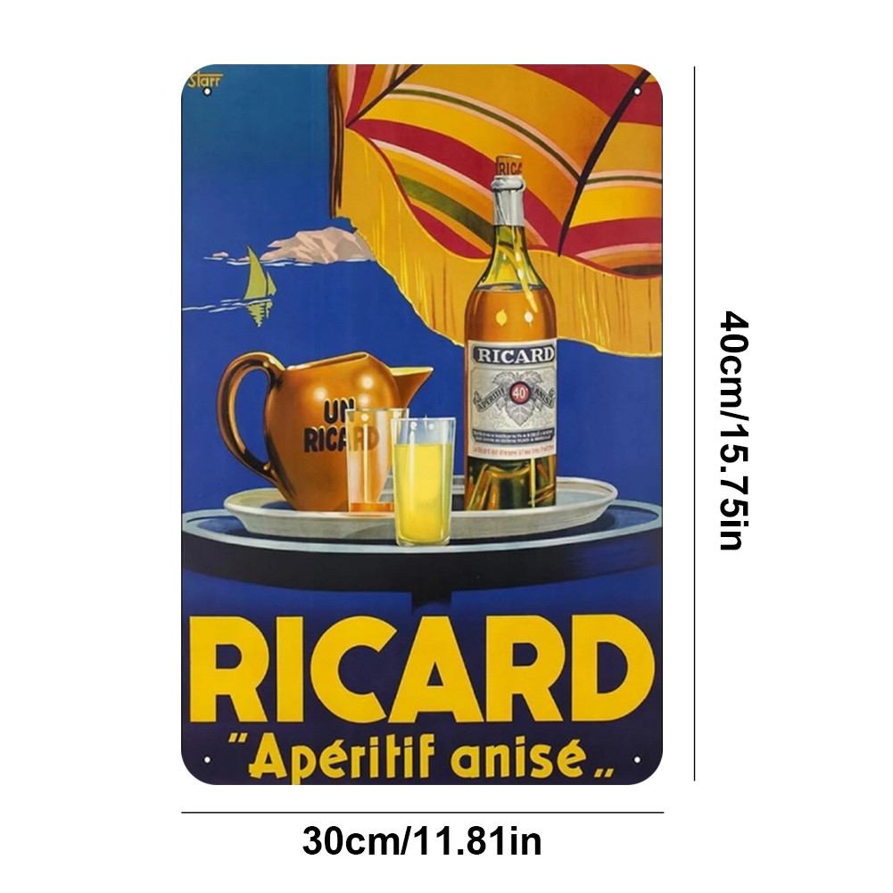 [Yotable.th] Vintage Metal Plate Ricard ภาพวาดเหล็กสี่เหลี่ยม Wall Art ...