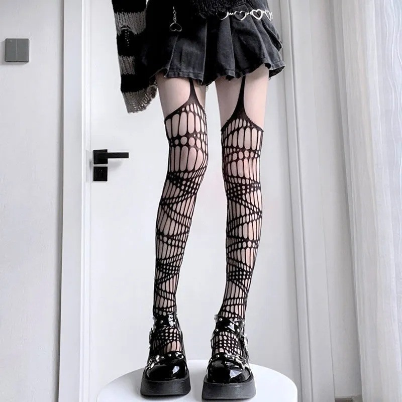 Gothic Bat Long Sexy Fishnet Stockings Harajuku Emo Alternative Mesh ...