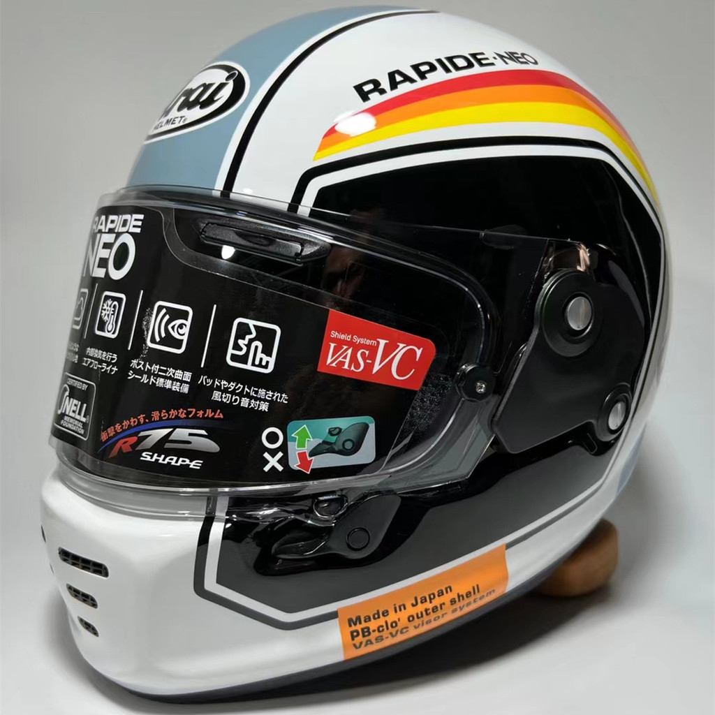 Arai RAPIDE Neo สีขาว Retro หมวกกันน็อคเต็มใบ ARAI Neo หมวกกันน็อคสีขาว ...