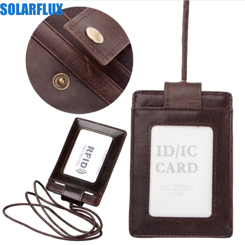 SOLARFLUX RFID Blocking Card Cover,หนังแท้RFID Blocking ID Card Holder ...