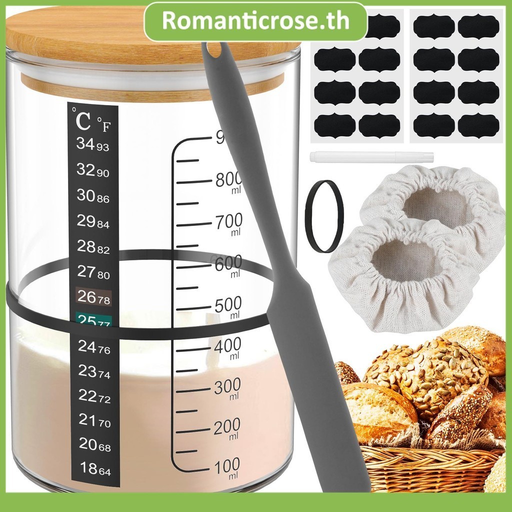 Puwaiio Zuurdesem Starter Jar Kit, 900ml Zuurdesem Starter