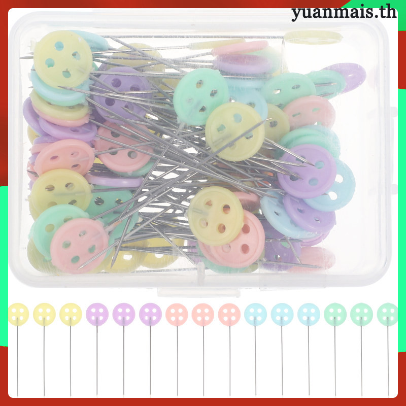 100 ชิ้นตรง Pin รูปแบบผีเสื้อปุ่มเย็บ Patchwork Fixing 100 ชิ้น/กล่อง ...