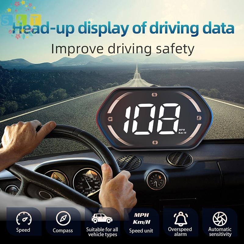 [S&T] USB Car HUD Head Display Digital Speedometer GPS Speed Meter KMH ...