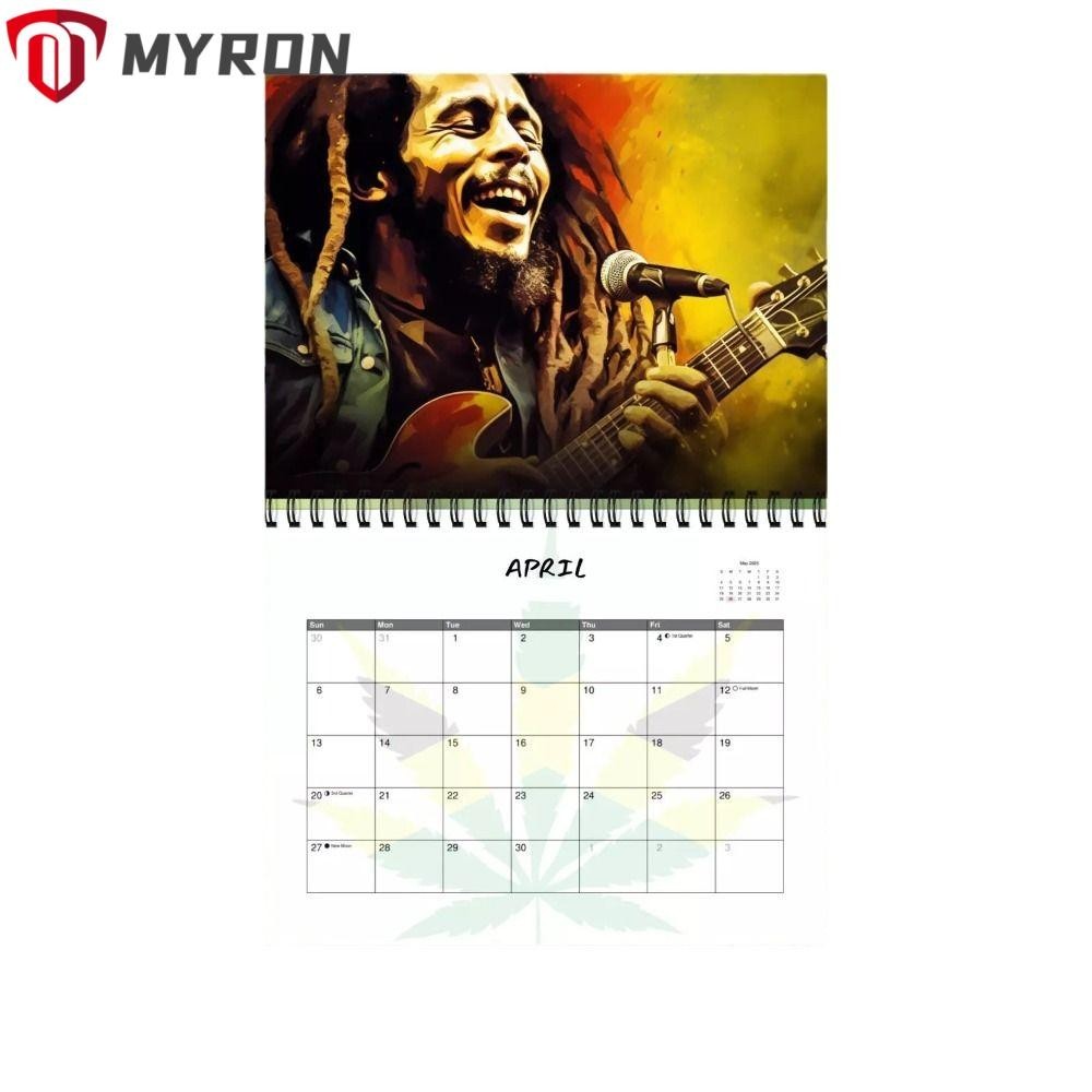 ปฏิทิน MYRON Bob Marley, ปฏิทิน Paper Hangable 2025, ของขวัญ 2025