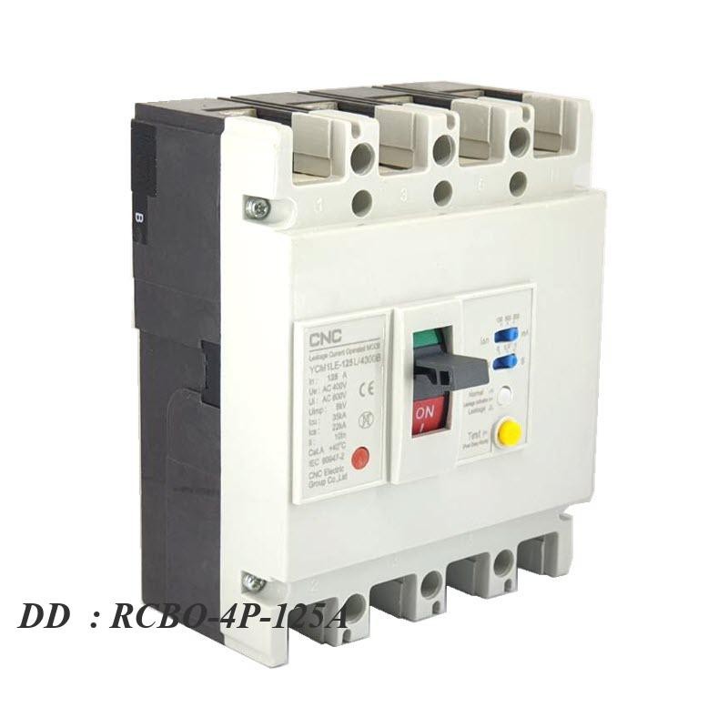 RCBO-4P-125A 125A 4P RCBO เบรกเกอร์กันดูด MCCB AC 3เฟส Residual Current ...