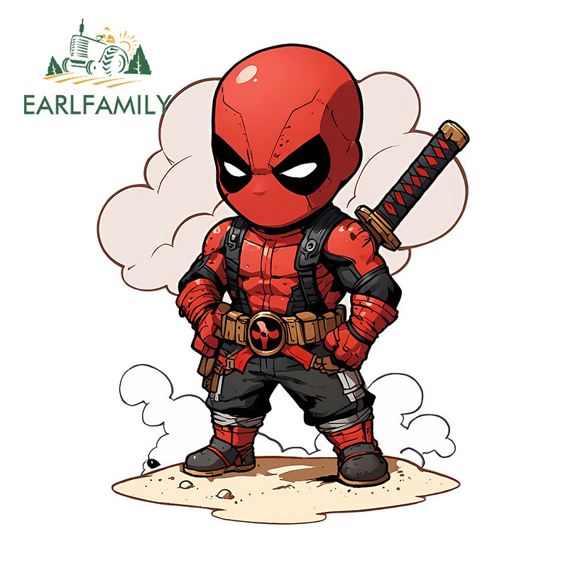 Earlfamily 13 ซม.Deadpool Chibi รุ่น Q สติกเกอร์รถ Campervan ...