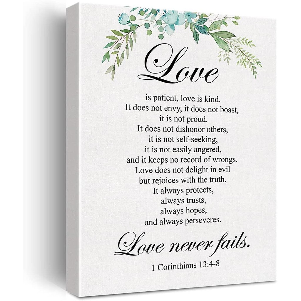 Christian Canvas Wall Art Love Is Patient Love Is Kind 1 Corinthians 13 ...